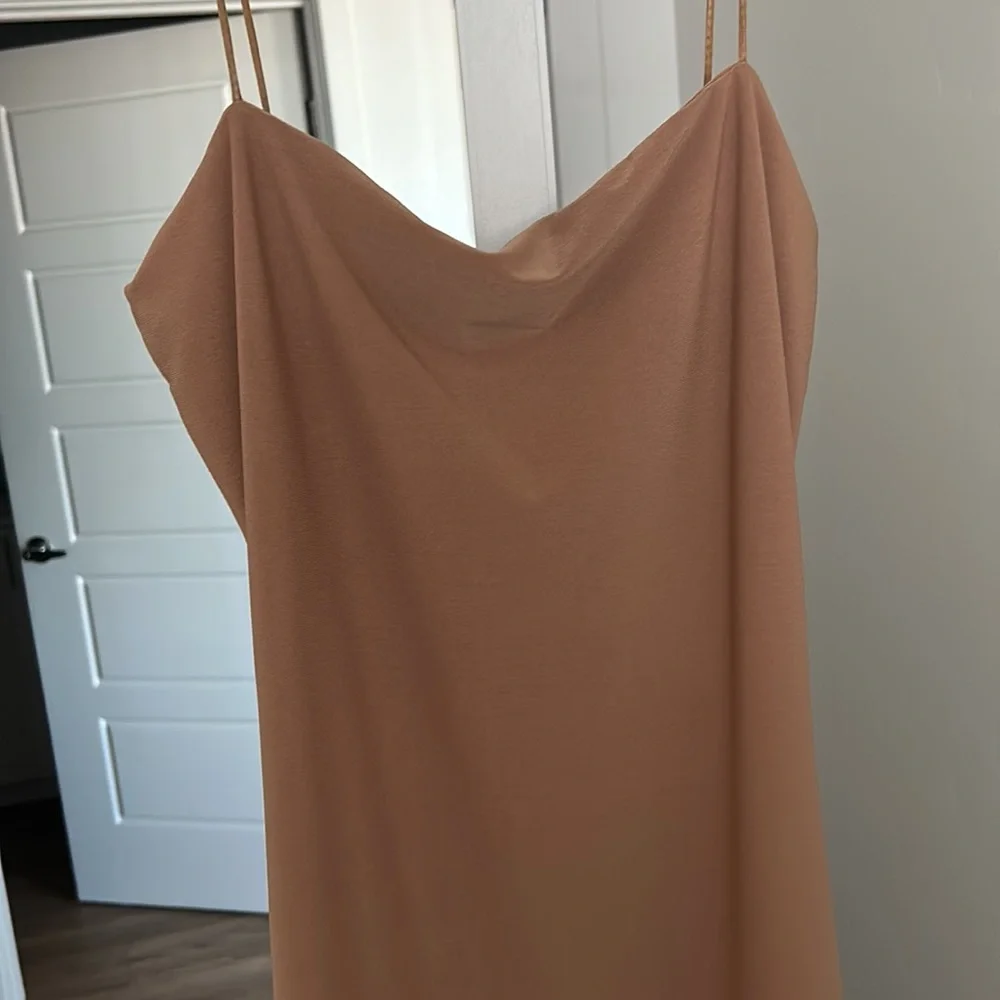 Tan Bodycon Mini Dress Size Medium - Picture 2 of 3